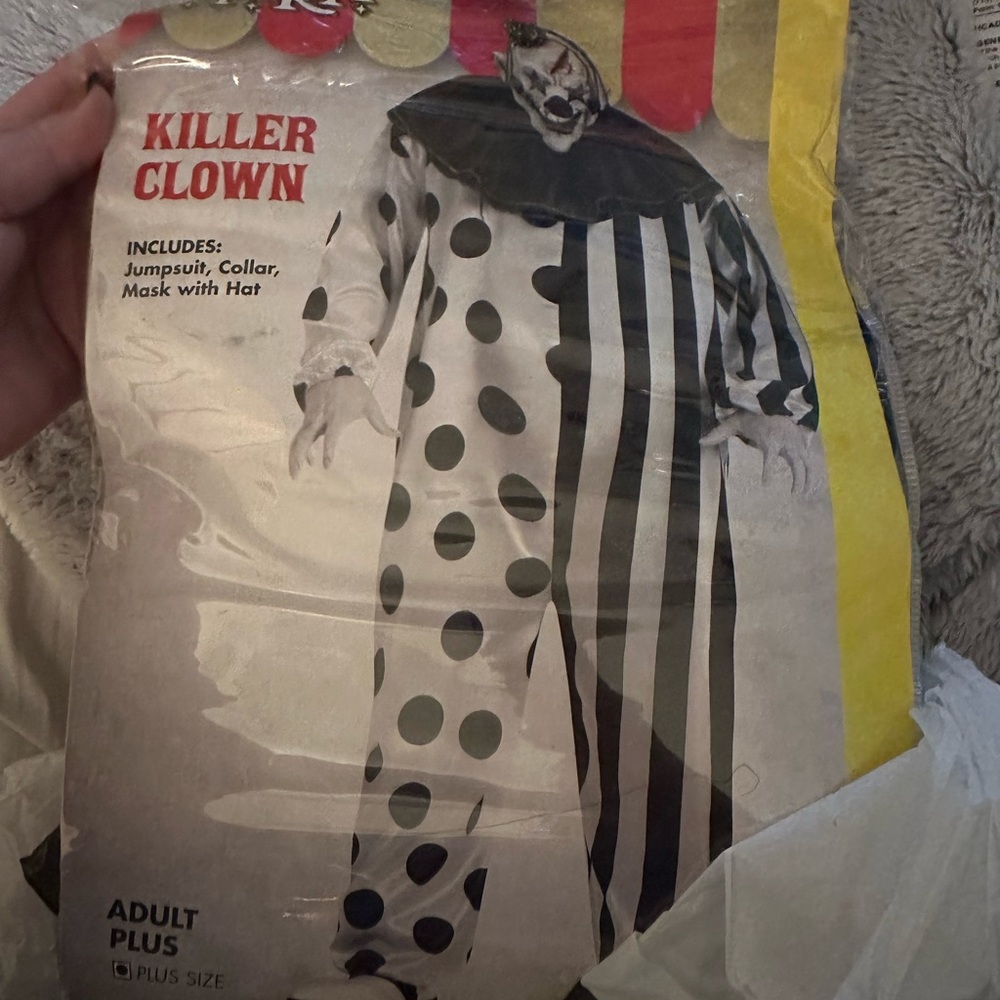 Men’s plus size Halloween Costume “Killer Clown” worn 1 time for 3 hours.